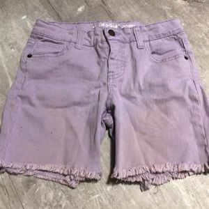 Girls light purple jean shorts